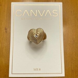 Canvas Zoey Heart Ring in Worn Gold Size 8 NWT